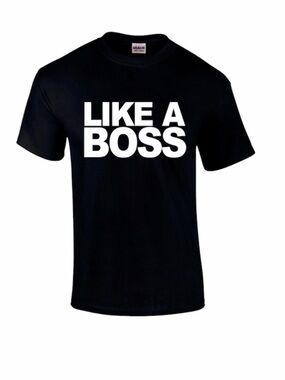 Like A Boss Black Graphic Tee - Men's Casual Shirt